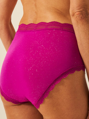 High Rise Knicker - Sparkle Fuchsia