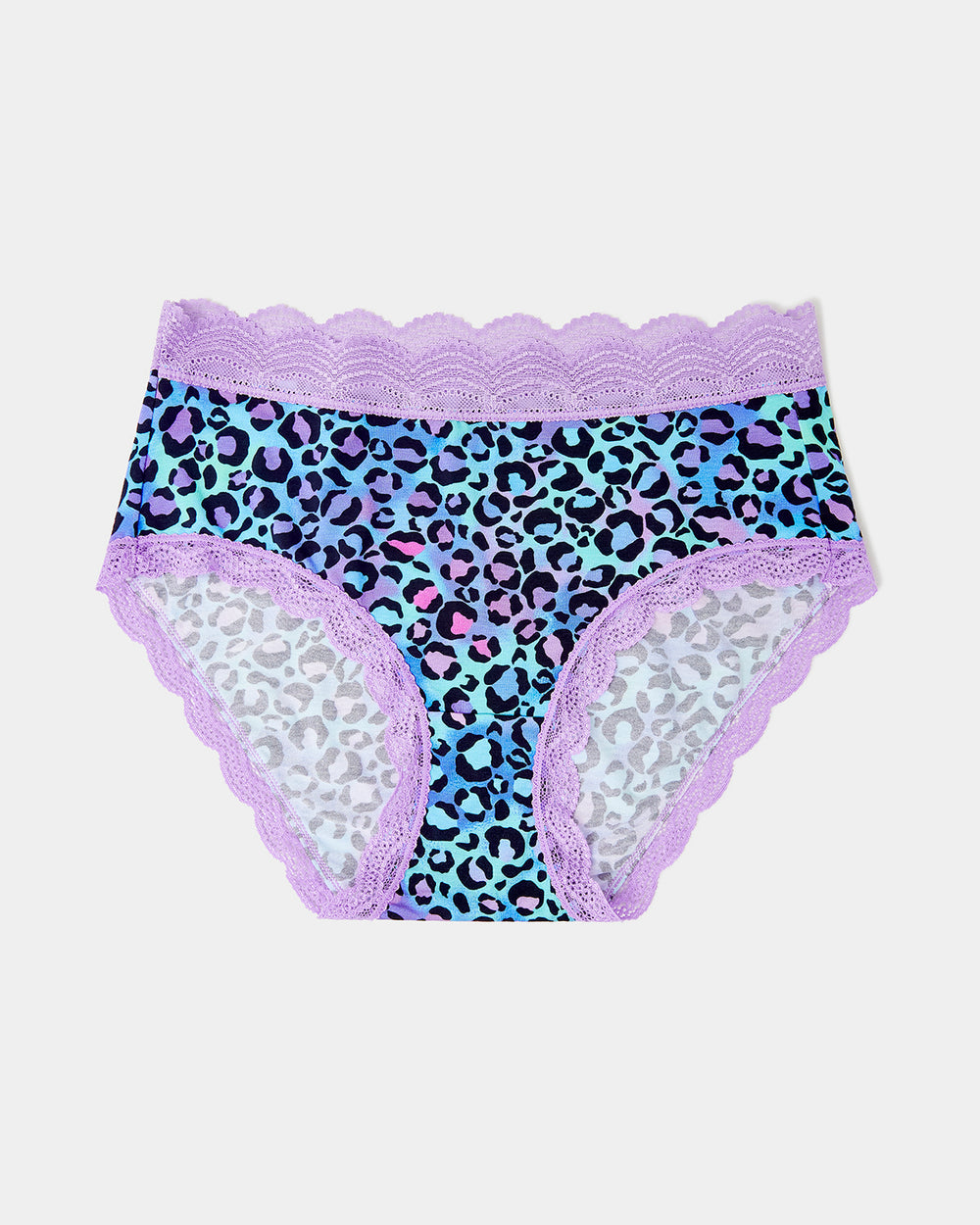 Teen Girls Leopard Print Lace Trim Hipster Underwear 5-Pack