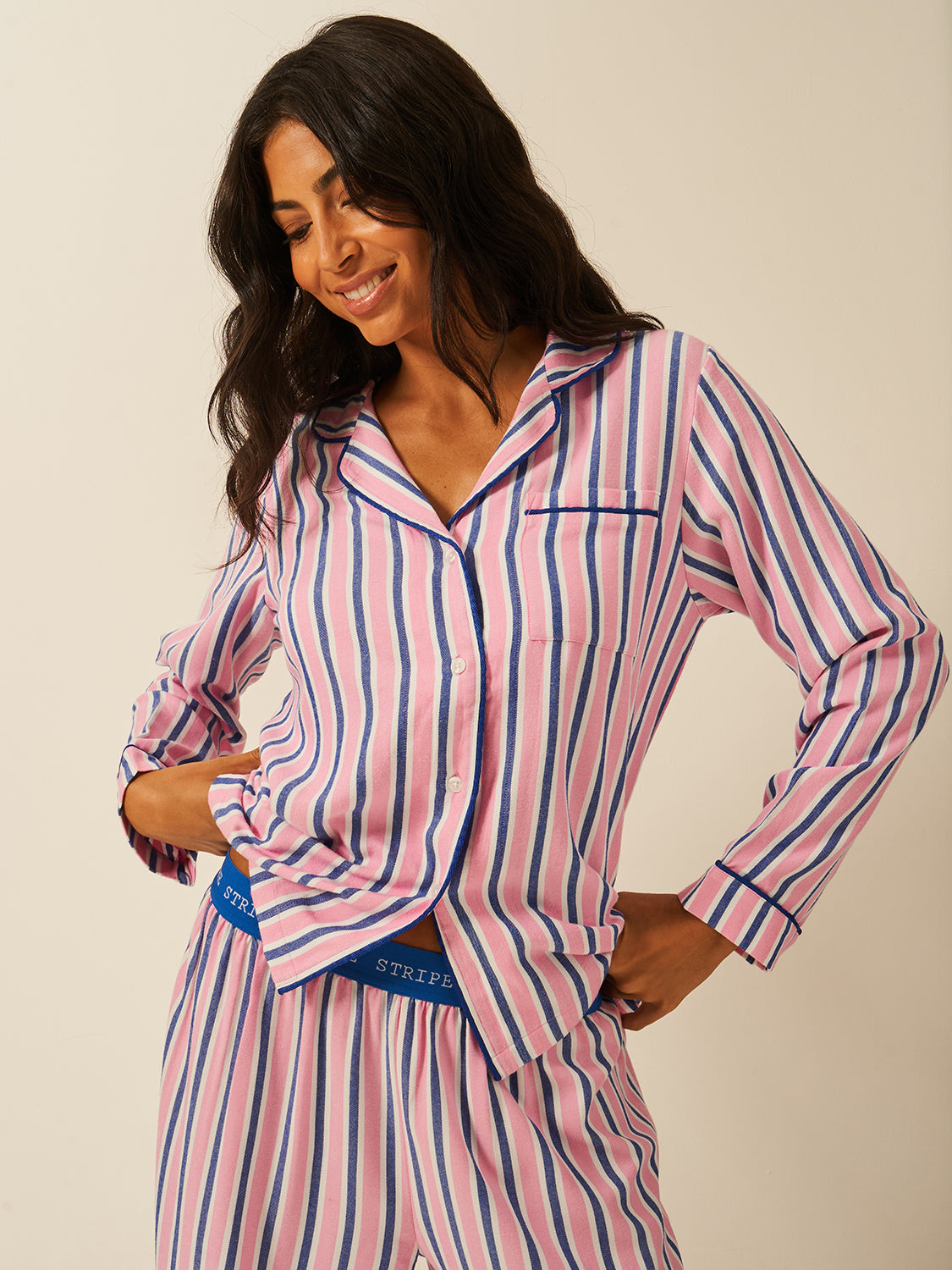 Soft Brushed Woven Pyjama Top Lazy Sunday
