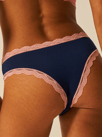 Brazilian Knicker - Navy & Neon Peach Wholegood Inter-United Ltd