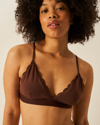 Lace Bralette - Cocoa Stripe & Stare