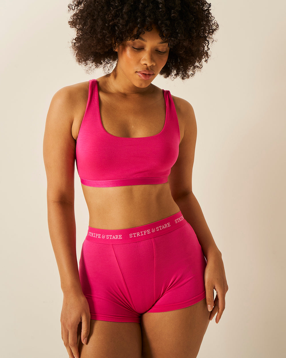 Women's Boxer - Raspberry Stripe & Stare