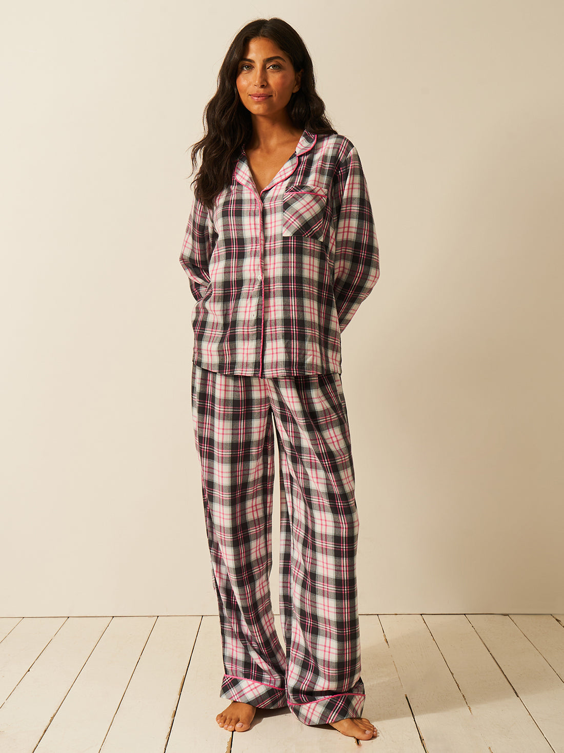 Soft Brushed Woven Pyjama Top - No Grey Days