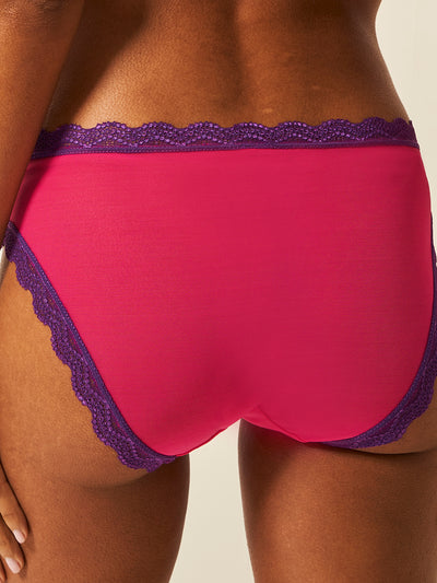 Mesh Original Knicker - Raspberry & Purple Stripe & Stare