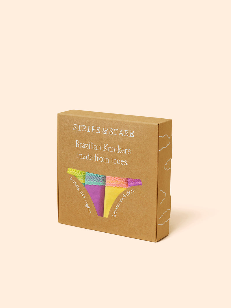 Brazilian Knicker Four Pack - Iridescent Pastel