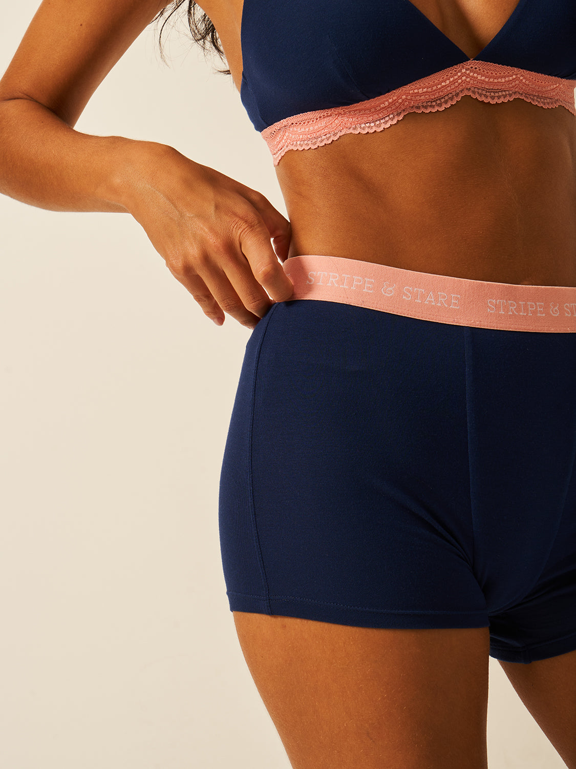 Women's Boxer - Navy & Neon Peach Wholegood Inter-United Ltd