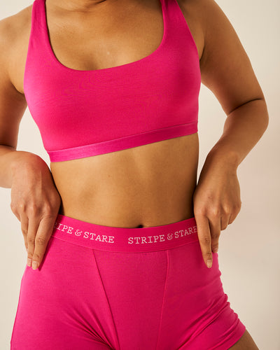 Women's Boxer - Raspberry Stripe & Stare