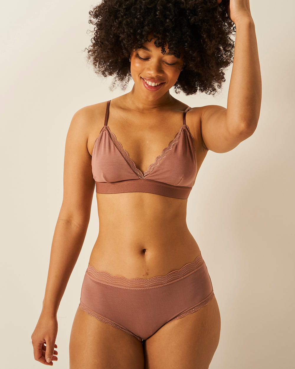 High Rise Knicker Four Pack - Mocha Stripe & Stare®