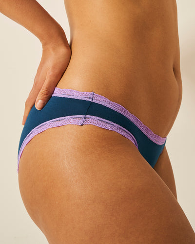 The Original Knicker - Midnight Neon Purple Stripe & Stare