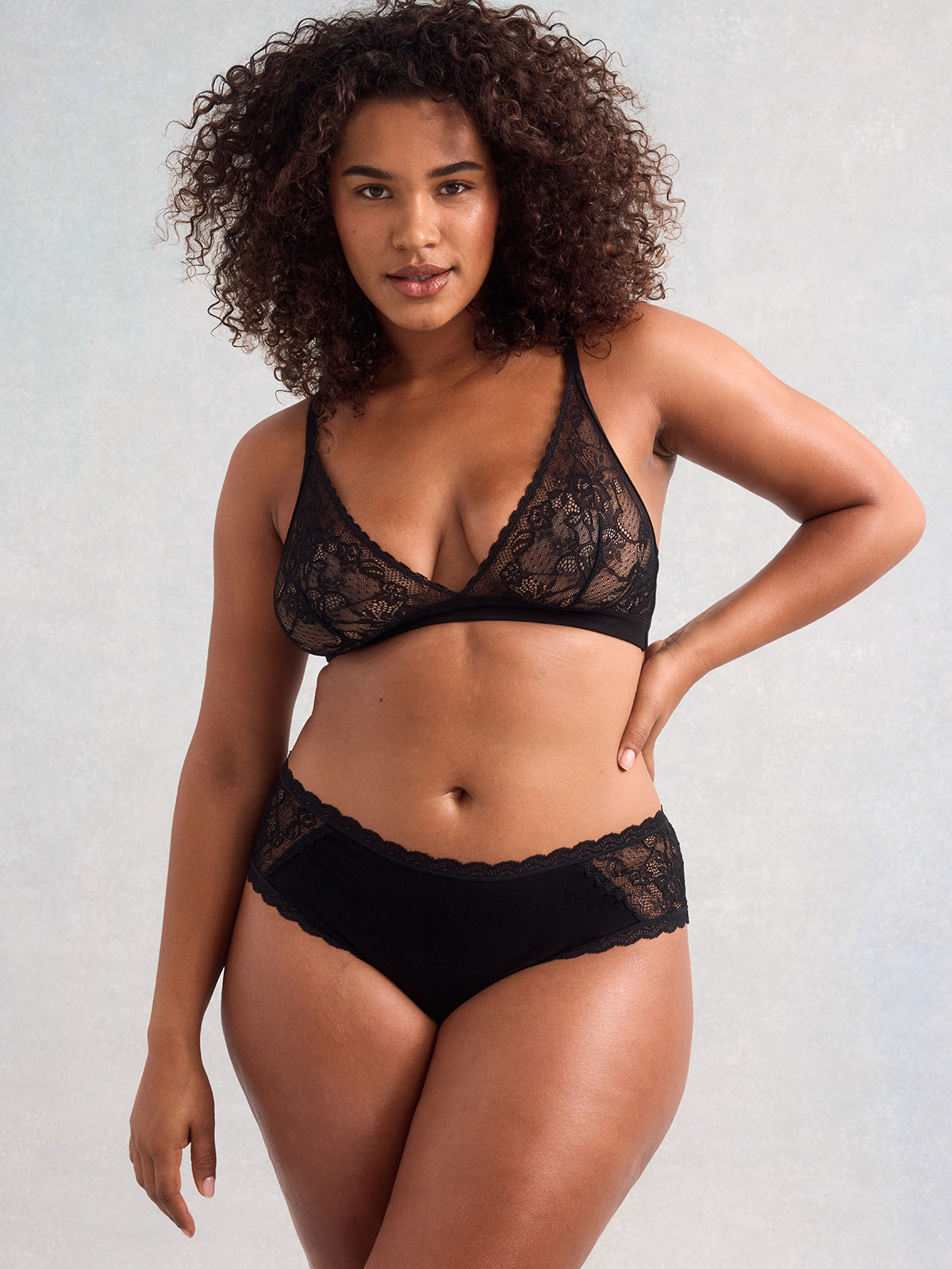 Eco Lace High Rise Knicker - Black Hop Lun Limited