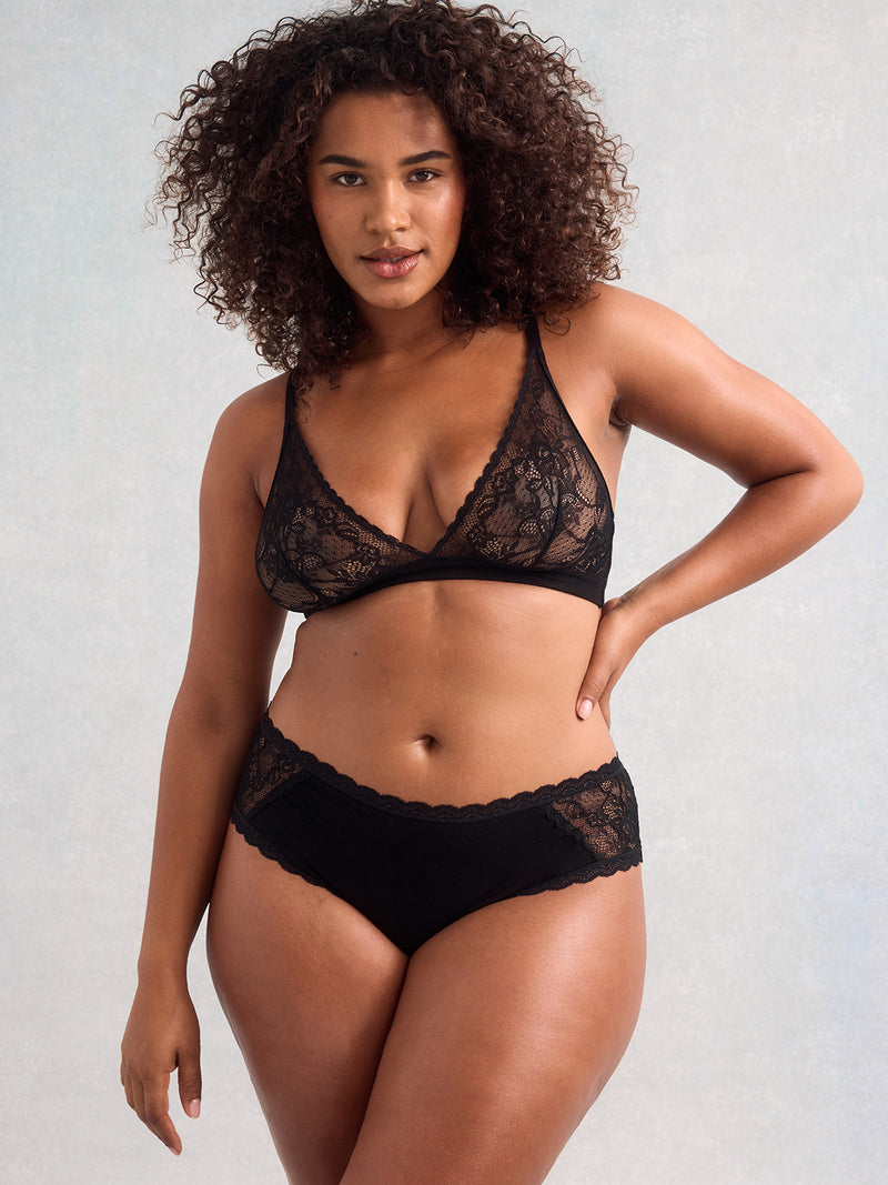 Eco Lace High Rise Knicker - Black Hop Lun Limited