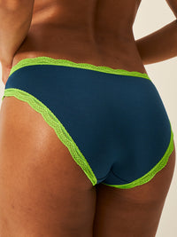 The Original Knicker - Midnight Neon Green Stripe & Stare