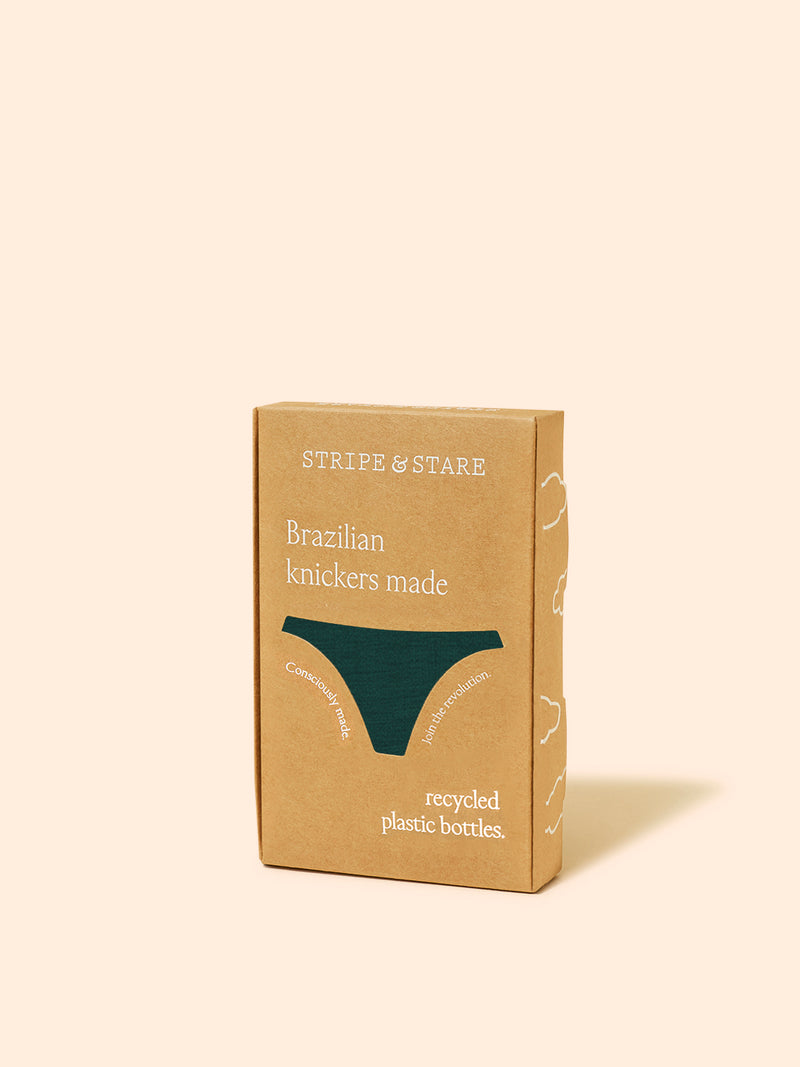 Eco Lace Brazilian Knicker - Alpine Green Hop Lun Limited