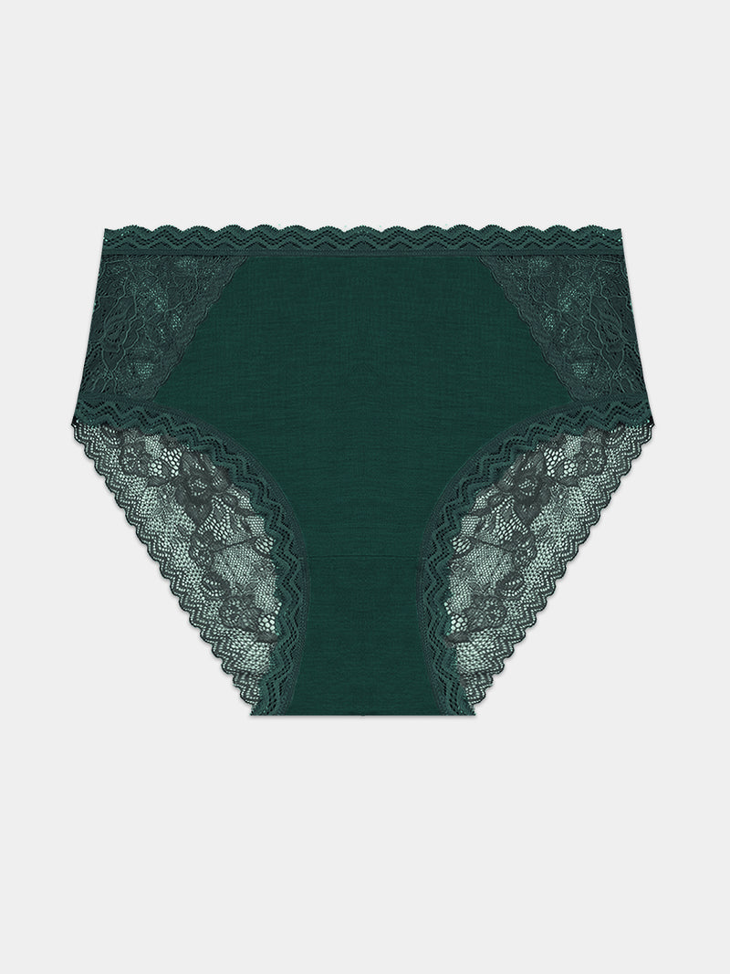 Eco Lace High Rise Knicker - Alpine Green Hop Lun Limited