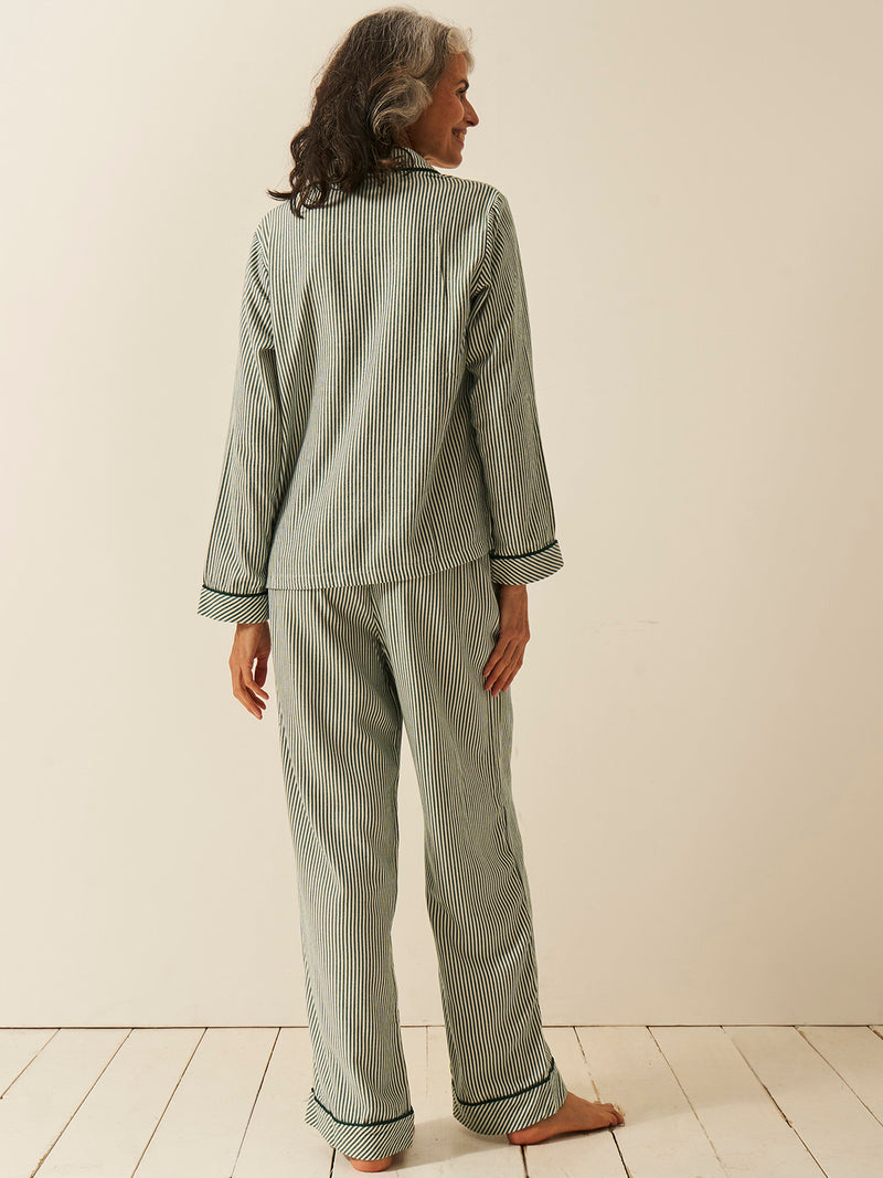 Soft Brushed Woven Pyjama Bottoms - Alpine Stripe