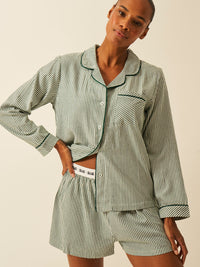 Soft Brushed Woven Pyjama Shorts - Alpine Stripe Fast Track Sourcing FZC LLC
