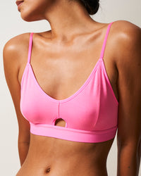 Cut Out Bralette - Hot Pink Stripe & Stare