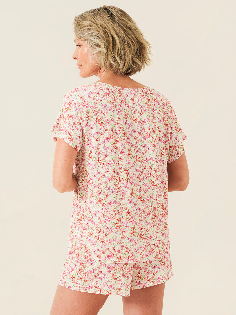 T-shirt & Short Pyjama Set - Antique Floral Charming Garment Enterprises Co