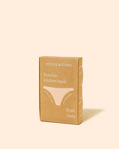 Brazilian Knicker - Apricot Stripe & Stare