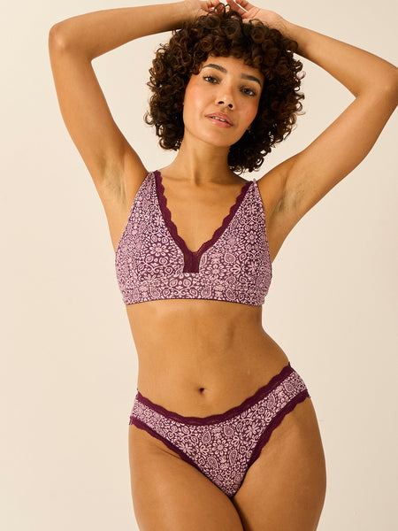 Lace Plunge Bra- Arts Floral