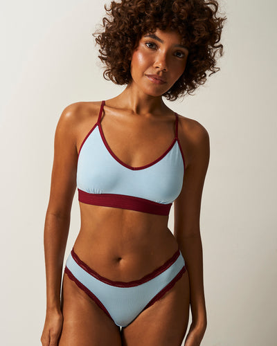 The Original Knicker - Aruba Blue and Rouge Stripe & Stare