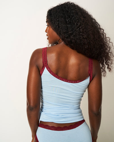 Lace Cami - Aruba Blue and Rouge Stripe & Stare