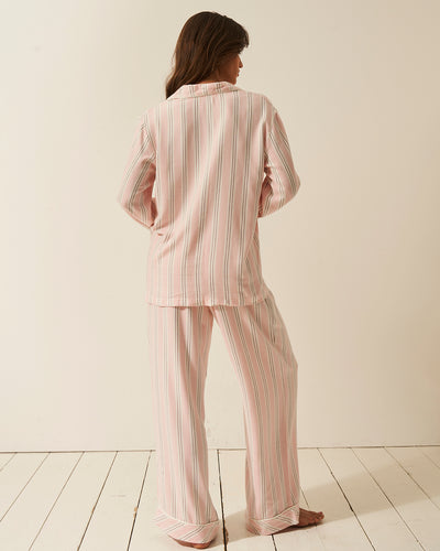 Soft Brushed Woven Pyjama Bottoms - Barneby Gates Pink Stripe & Stare