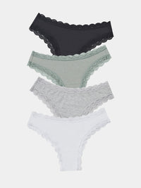 Brazilian Knicker Four Pack - Basics Stripe & Stare