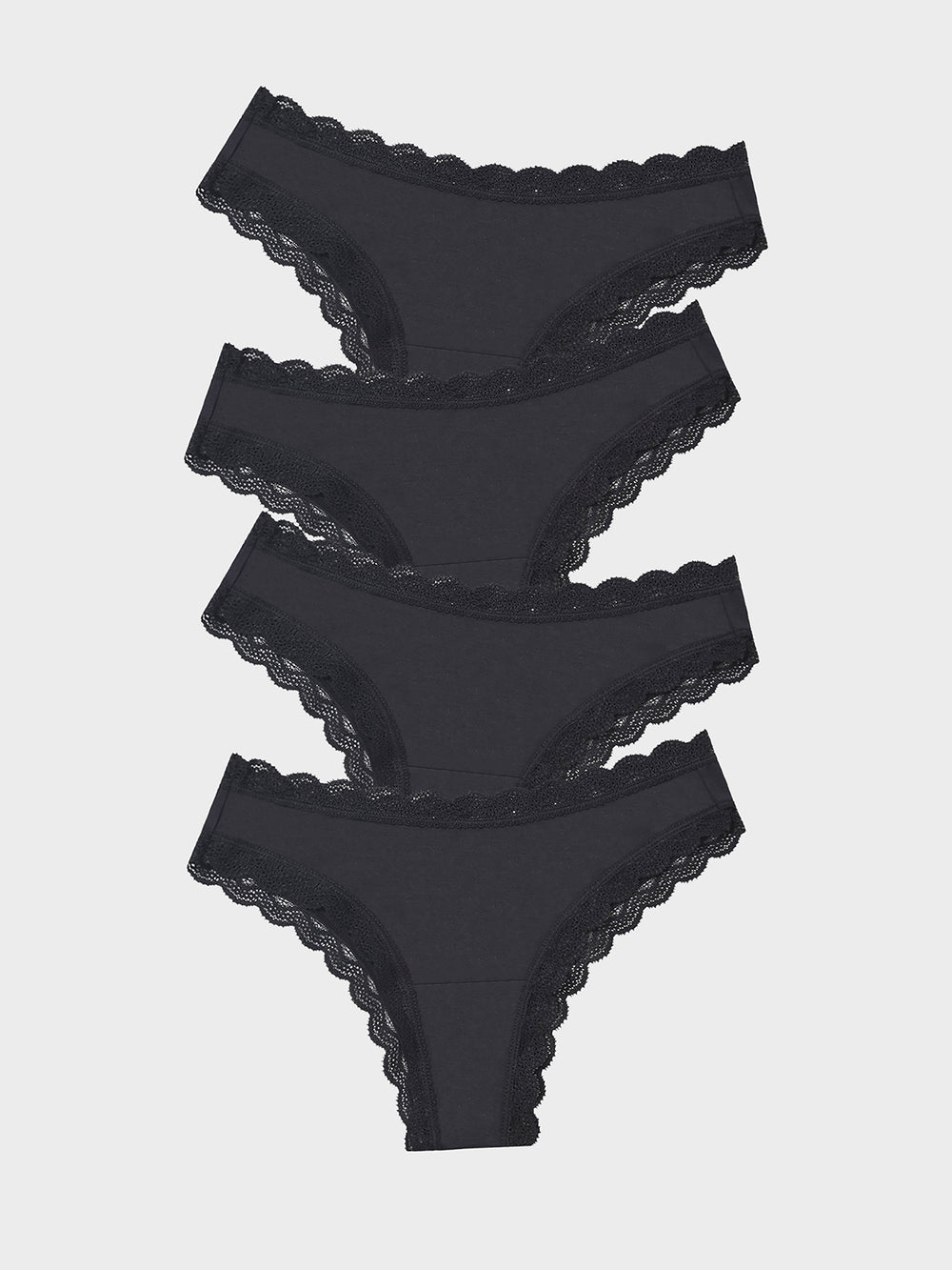 Brazilian Knicker Four Pack - Black Stripe & Stare