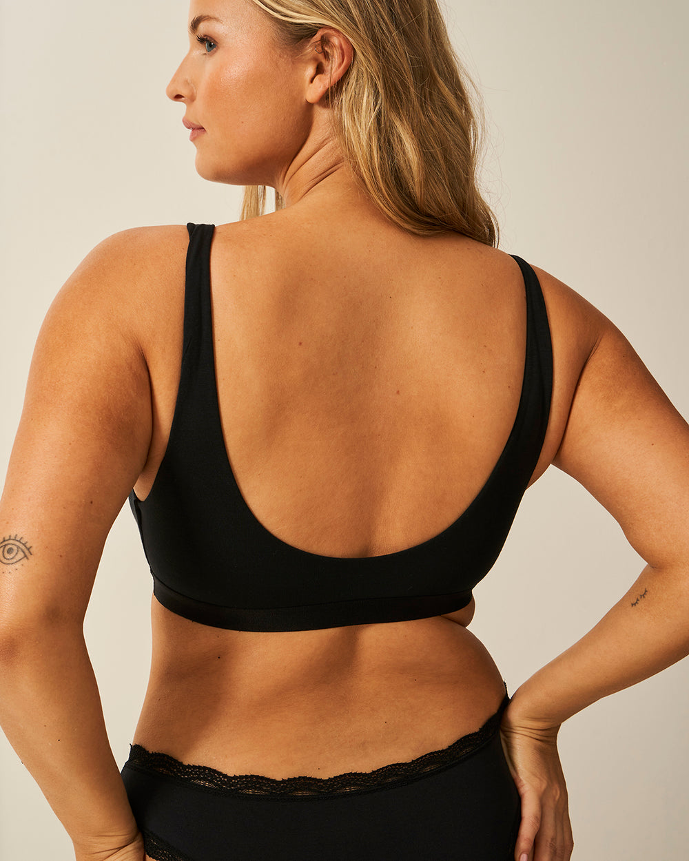 Soft Scoop Bra - Black Stripe & Stare