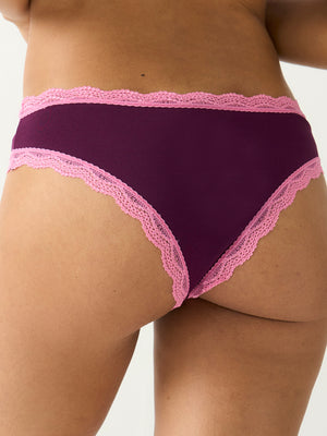 Brazilian Knicker - Black Cherry & Pink Pop