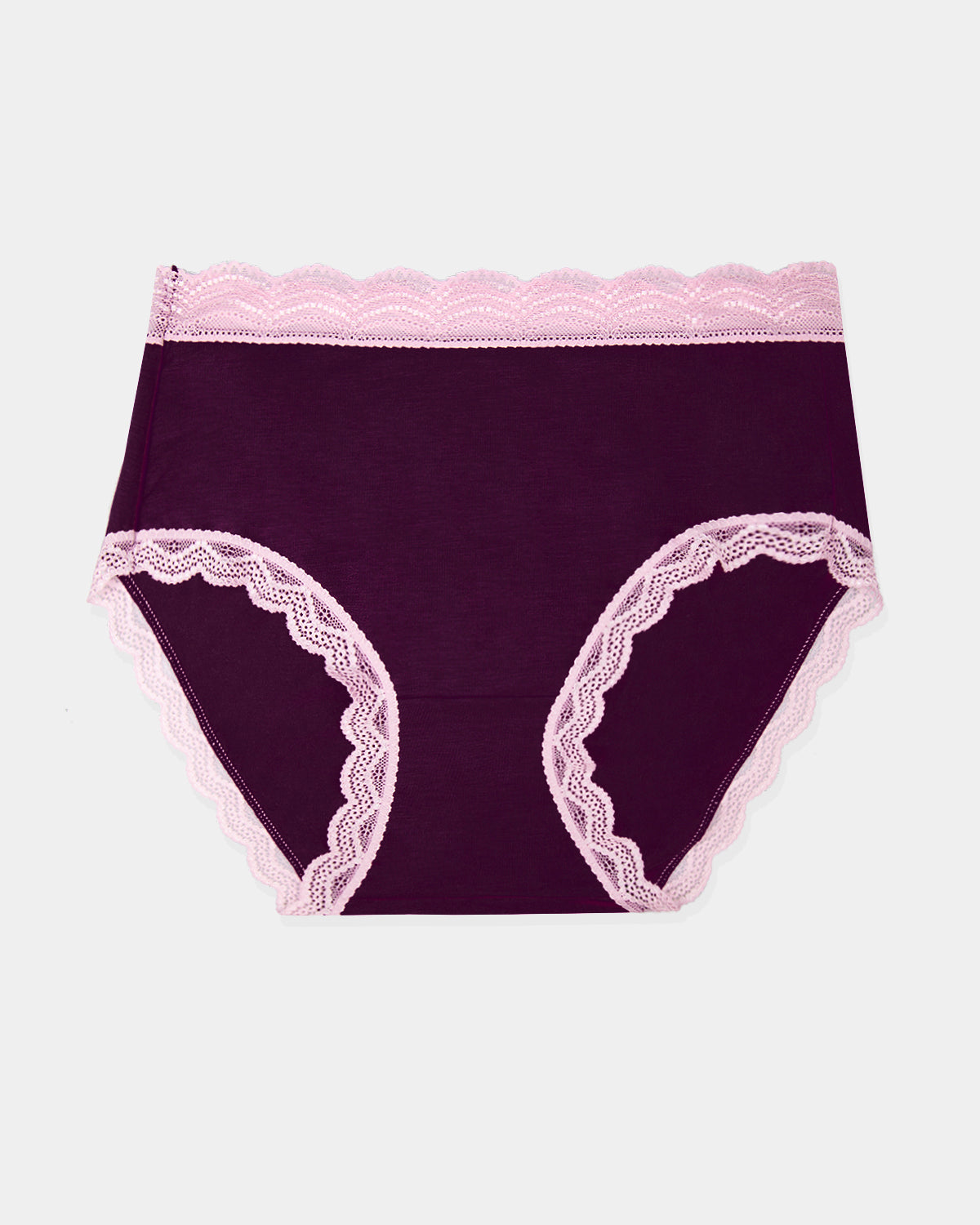 High Rise Knicker - Black Cherry & Dusky Pink Wholegood Inter-United Ltd