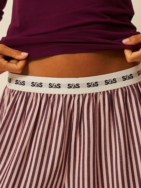Soft Brushed Woven Pyjama Shorts - Black Cherry Fast Track Sourcing FZC LLC