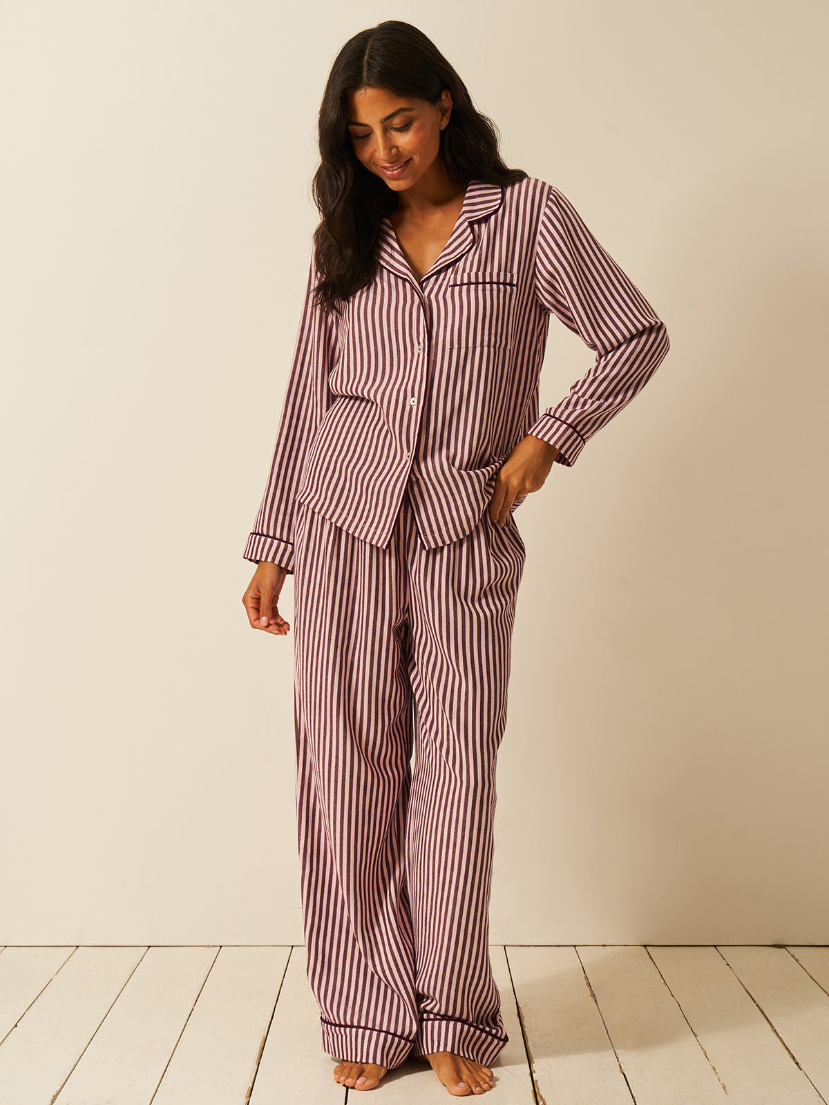 Soft Brushed Woven Pyjama Bottoms - Black Cherry Fast Track Sourcing FZC LLC