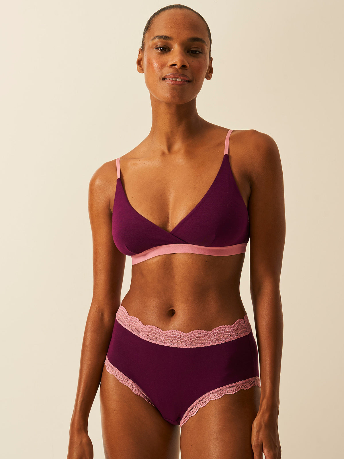Crossover Bra - Black Cherry & Dusky Pink Wholegood Inter-United Ltd