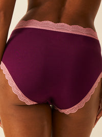 High Rise Knicker - Black Cherry & Dusky Pink Wholegood Inter-United Ltd