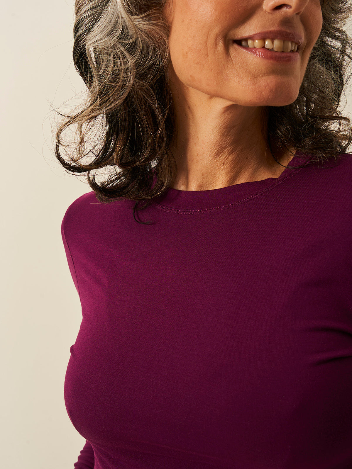 Long Sleeve Under Layer Top - Black Cherry