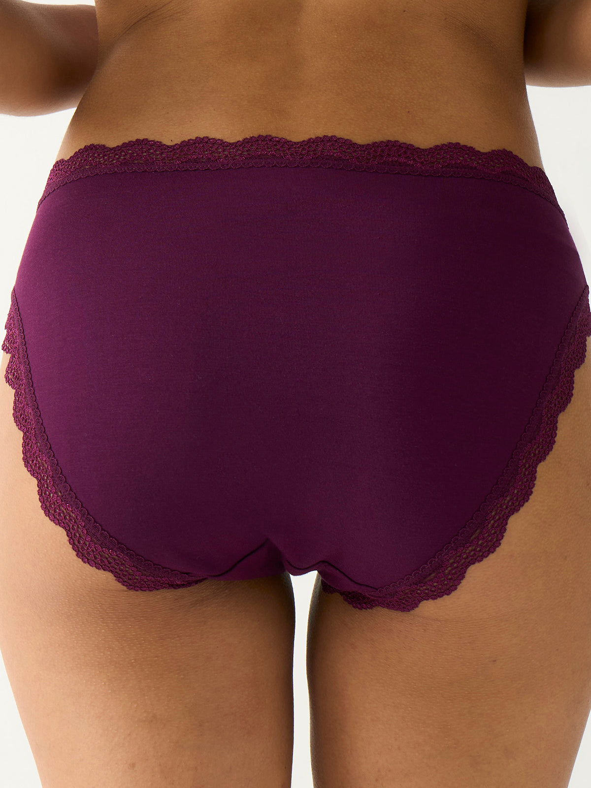 Mid Rise High Leg Knicker Four Pack - Black Cherry & Olive