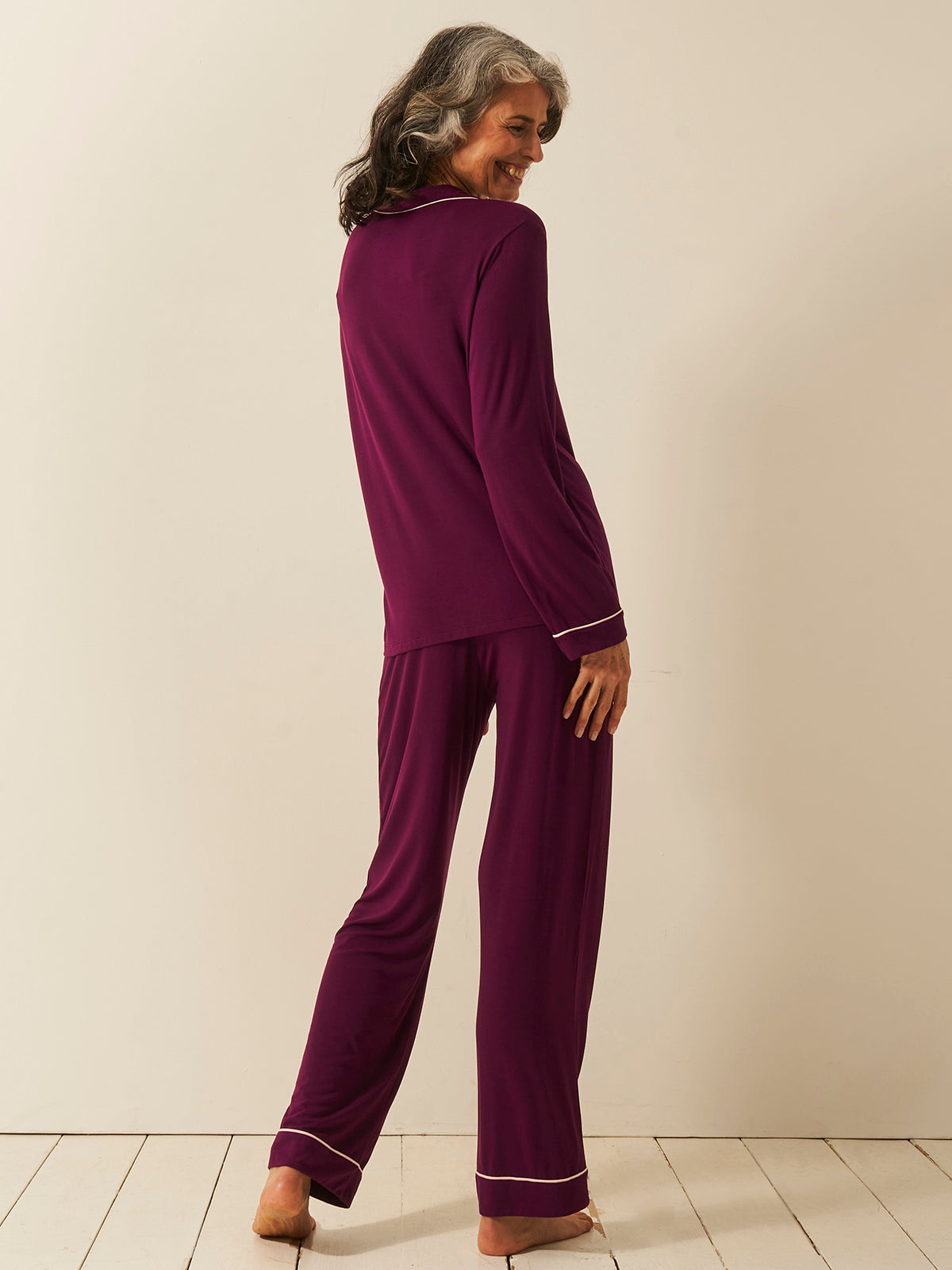 Long Pyjama Set - Black Cherry