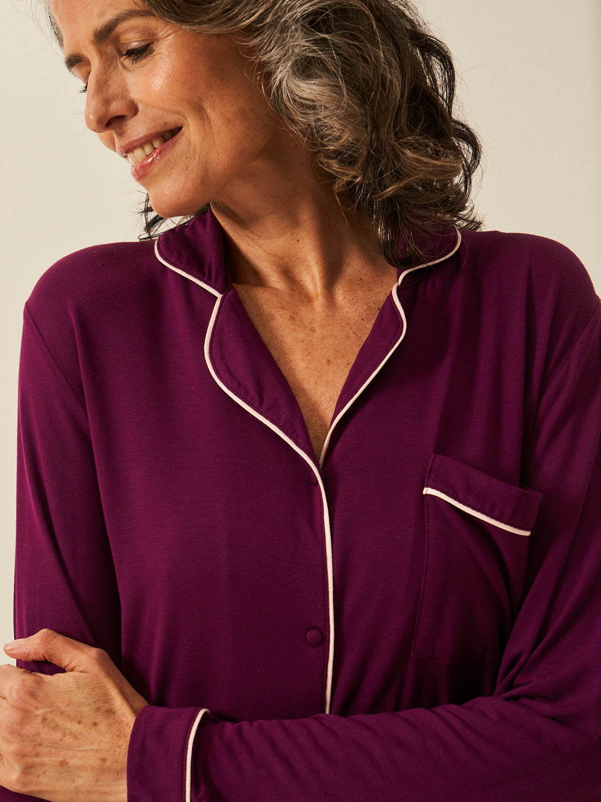 Long Pyjama Set - Black Cherry