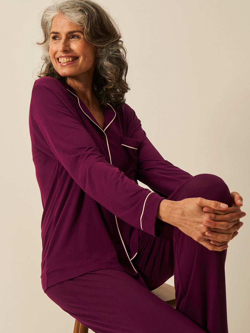 Long Pyjama Set - Black Cherry