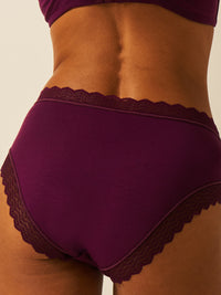 ZigZag Lace High Rise Knicker - Black Cherry Hop Lun Limited