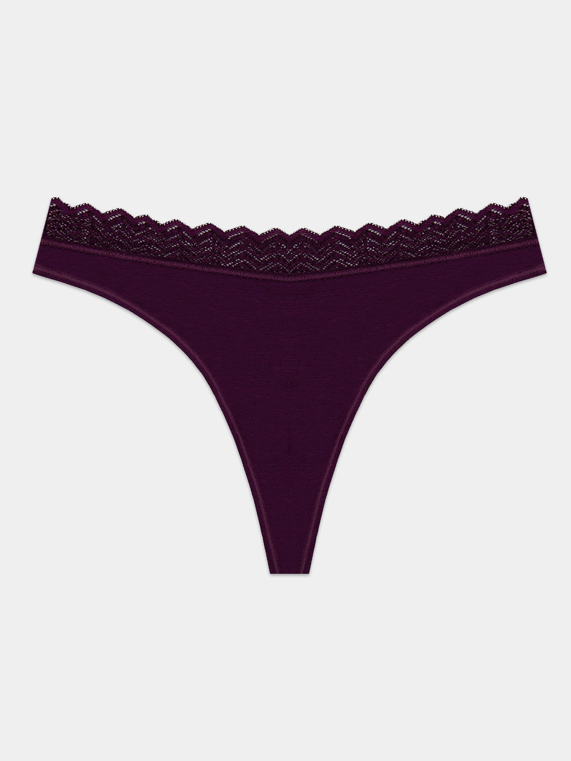 ZigZag Lace Thong - Black Cherry Hop Lun Limited