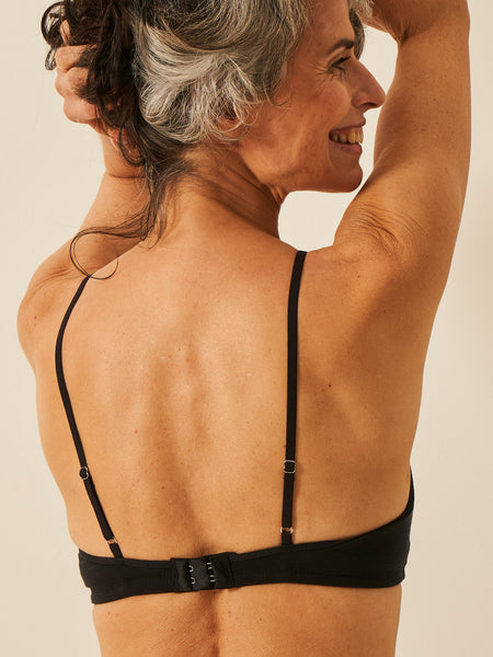 Eco Lace Double Layer Plunge Bra - Black