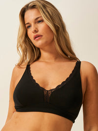 Lace Plunge Bra - Black Stripe & Stare