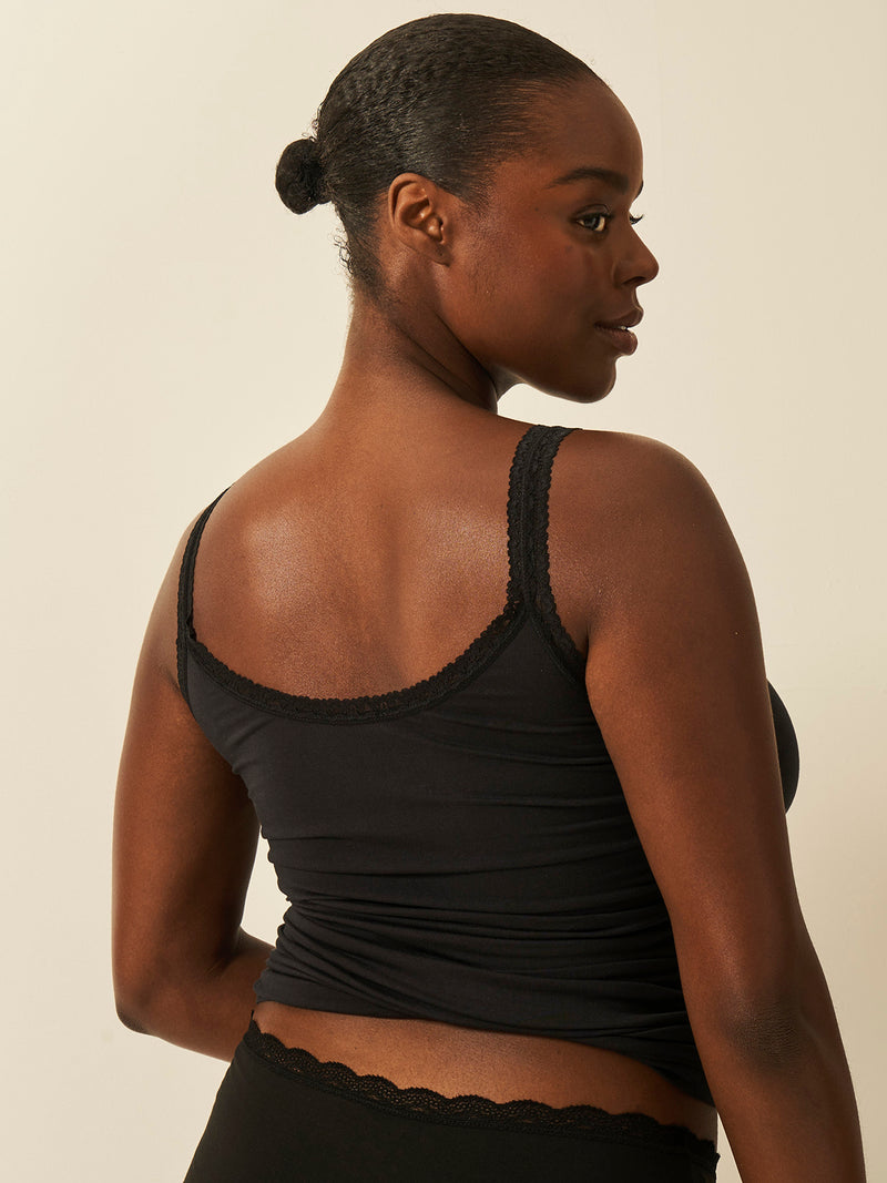 Lace Cami - Black | Sustainable Tencel Vest Top – Stripe & Stare