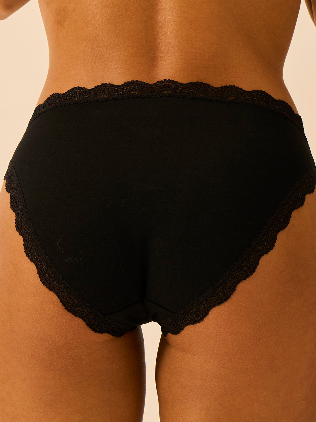 Mid Rise High Leg Knicker - Black