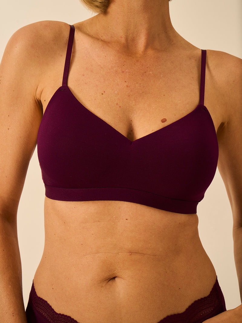 Smooth Sculpt Padded Bra - Black Cherry
