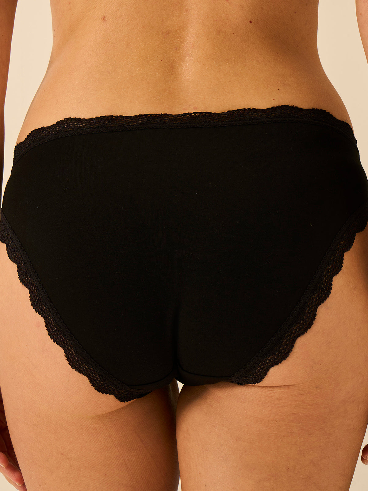 Mid Rise High Leg Knicker - Black