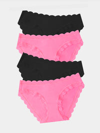 The Original Knicker Four Pack - Black and Hot Pink Stripe & Stare